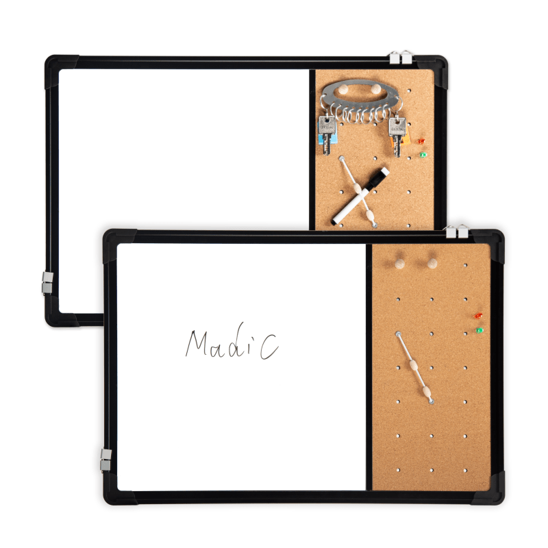 A01鋁框軟木結合白板40x60CM雙向掛鉤軟木裝飾告示板